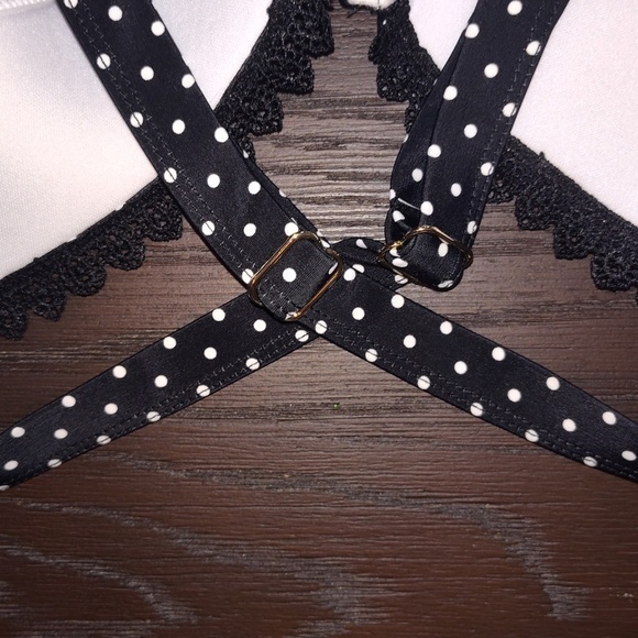 Allure Cross-Back Peplum Tankini Top Polka Dot Black/White Women’s US 1X/16/18 - Picture 5 of 6